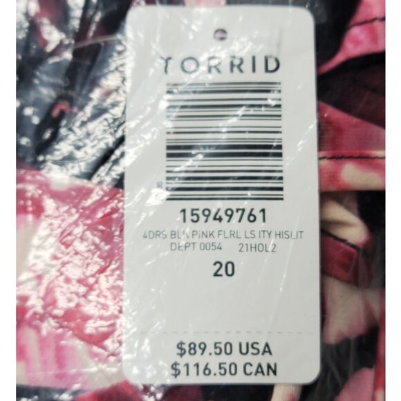 NWT Torrid Multi Floral Maxi Studio Ruched Knit Hi-Low Dress 20 - Picture 10 of 11